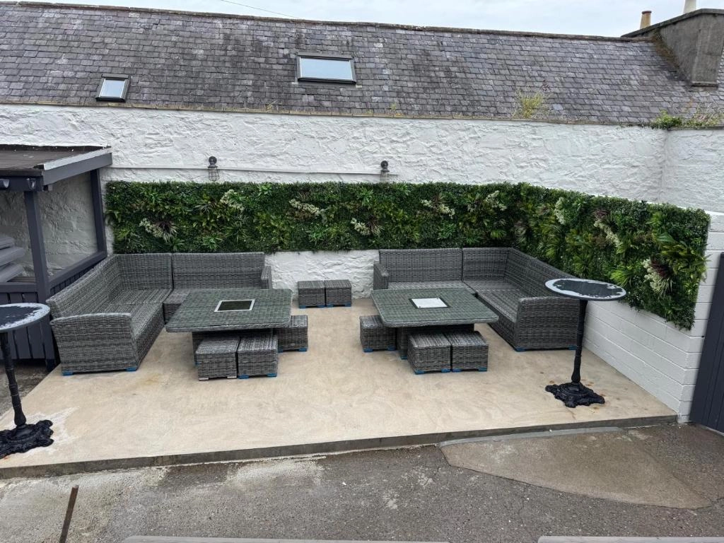 Garden seating at The Royal Hotel